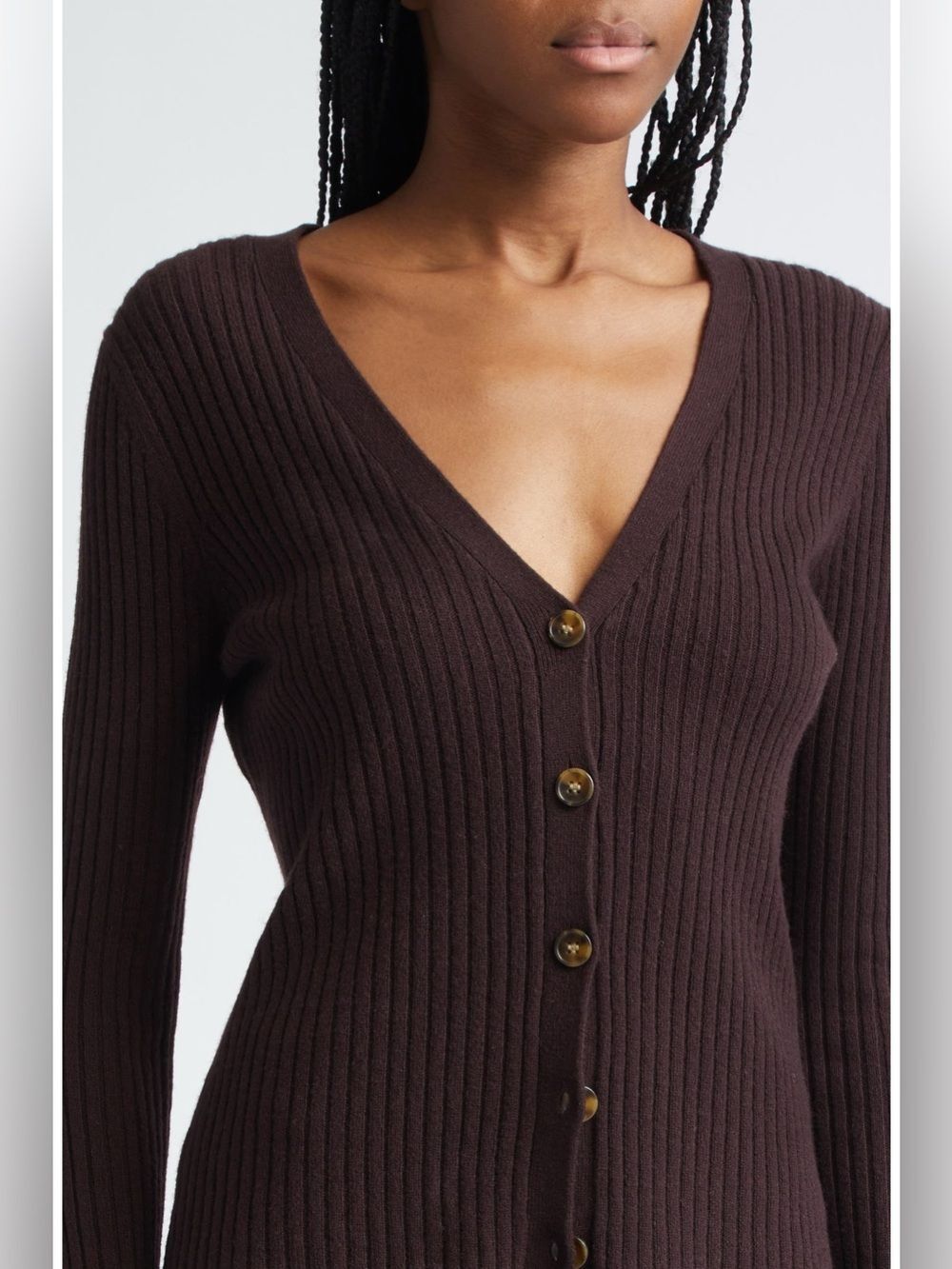Veronica Beard Veronica Beard Thelma 100% Cashmere Ribbed Cardigan Medium S3